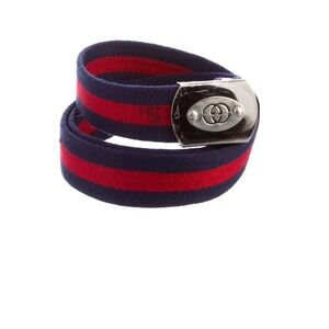 Gucci Belt Kit (Red/Navy Web + Silver Logo) size L